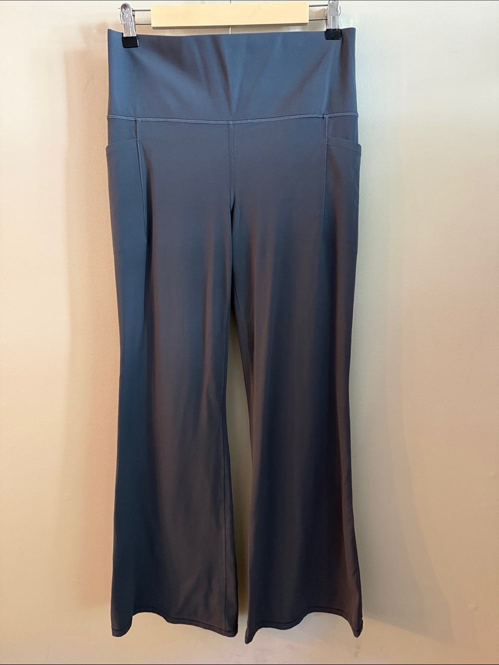 Athleta Wide-Leg Yoga Leggings in Slate Blue
